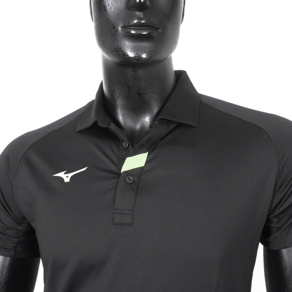 Mizuno 男 短袖 POLO衫 運動 休閒 抗紫外線 抗菌 抑臭 彈性 舒適 美津濃 黑 [32TAB01609], , large