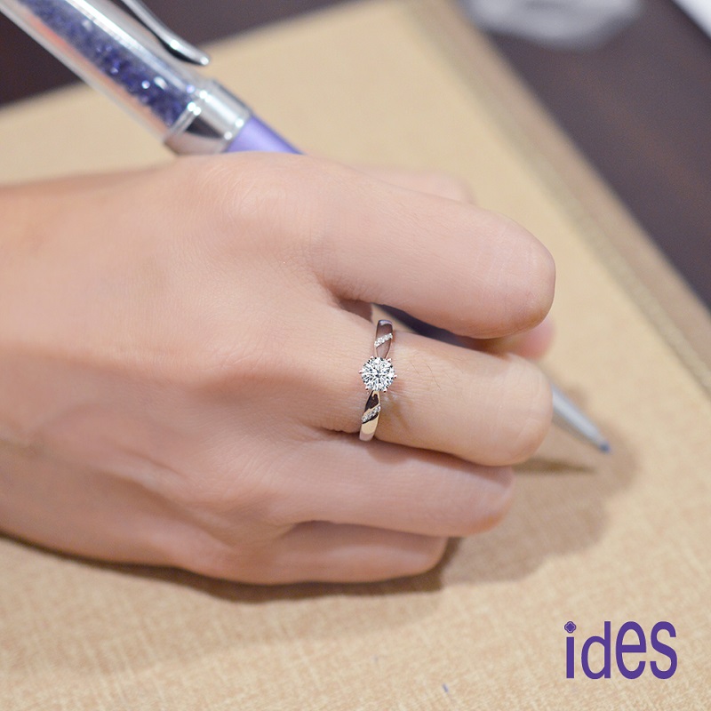 [ides愛蒂思] 日系設計款50分F/VS1頂級3EX車工鑽石戒指結婚戒/知性六爪  (戒圍請於訂單備註), , large