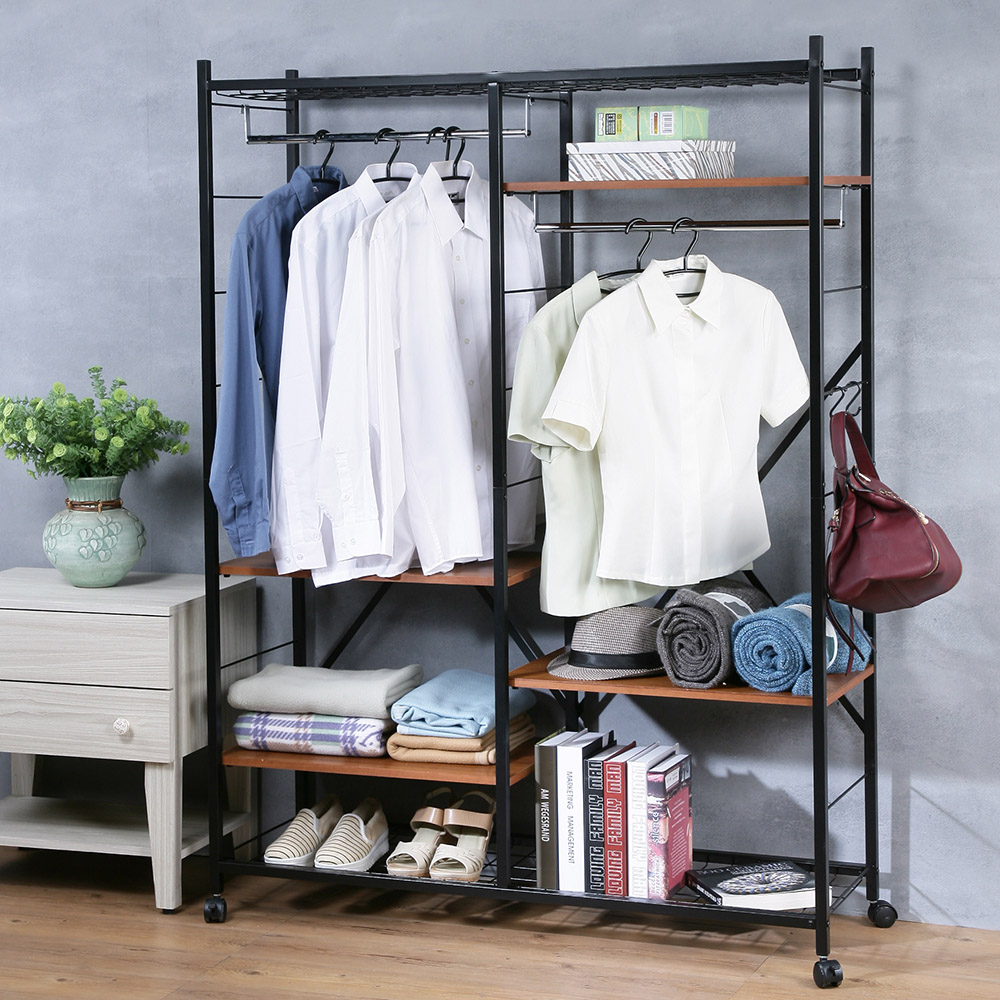 《C&B》Justice移動式置物衣櫥架-寬119cm(台灣生產), , large