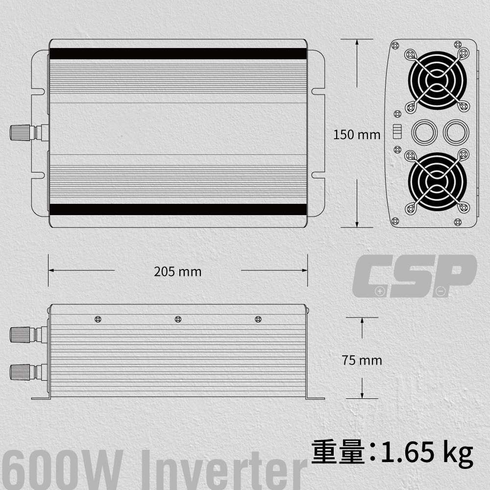 [CSP] 600W converter and deep cycle battery create outdoor office space car power bank PD-600W+UXC50 high power charging solution pure sine wave, , large