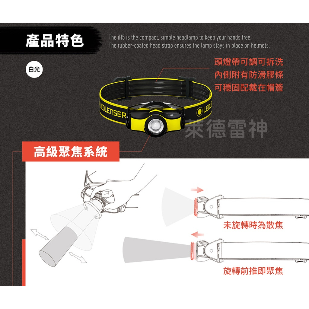 【德國Ledlenser】iH5 工業用伸縮調焦頭燈, , large