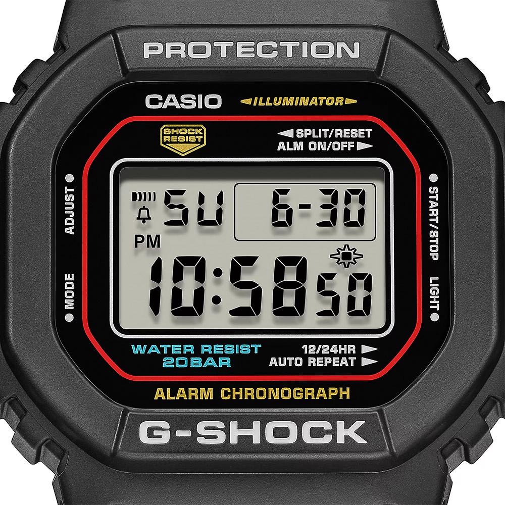 CASIO 卡西歐 G-SHOCK 經典配色方形電子錶 學生錶 DW-5600RL-1, , large