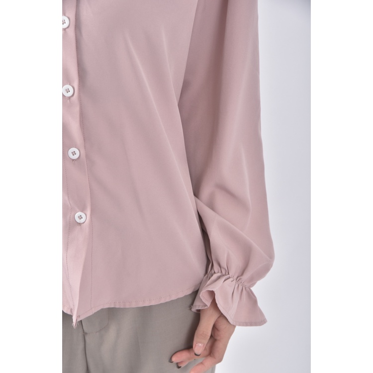 (M) 日系粉色長袖上衣二手衣, , large