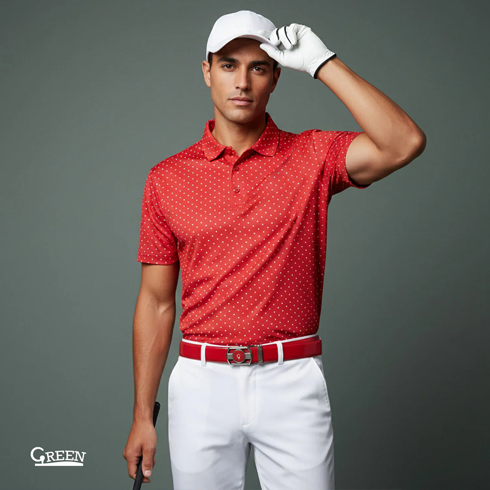 Green Golf Belt PU Glossy Red, , large