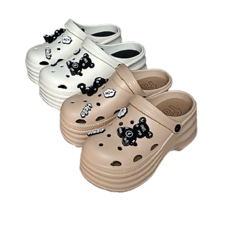 [e shoe store] Amy height-enhancing women's hole shoes/gardener shoes/waterproof slippers white 23.5CM, , large
