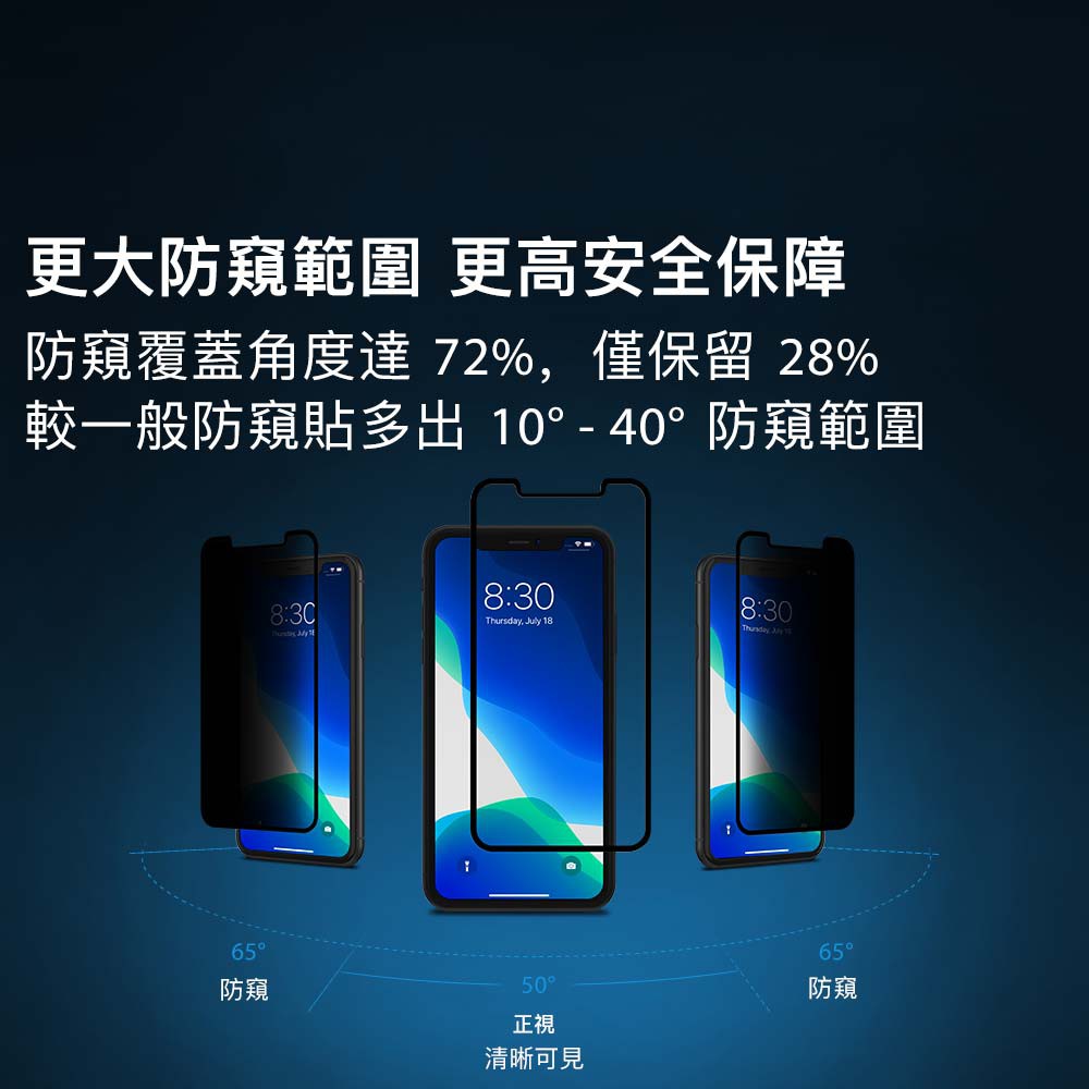 Moshi IonGlass Privacy for iPhone 11/XR 防窺強化玻璃保護貼 3D滿版 抗藍光, , large