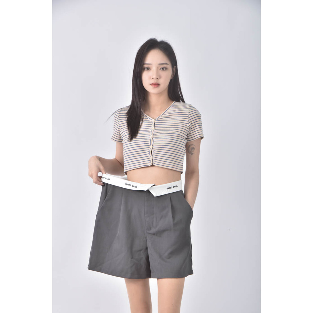 (2XL) 【董仔私服】dazy高腰灰色短褲二手衣, , large