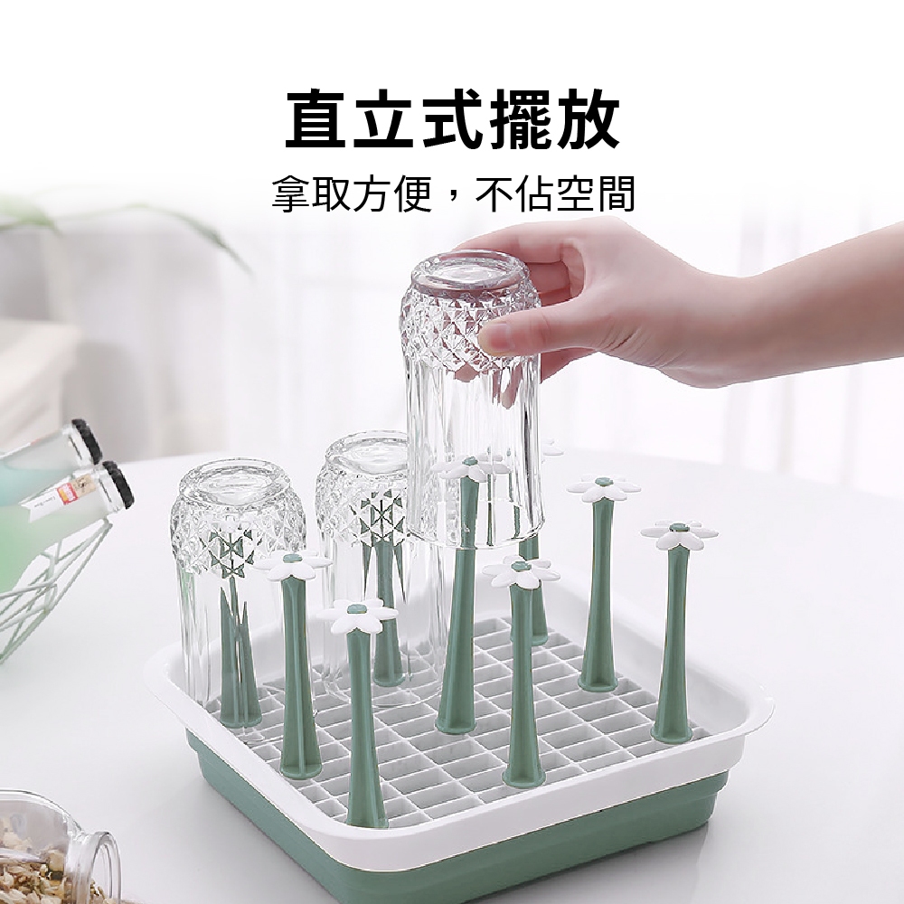 杯子收納架 小花 組合杯架 茶杯架 茶杯瀝水架 瀝水架 杯子瀝水架 杯子置物架 杯子收納, , large