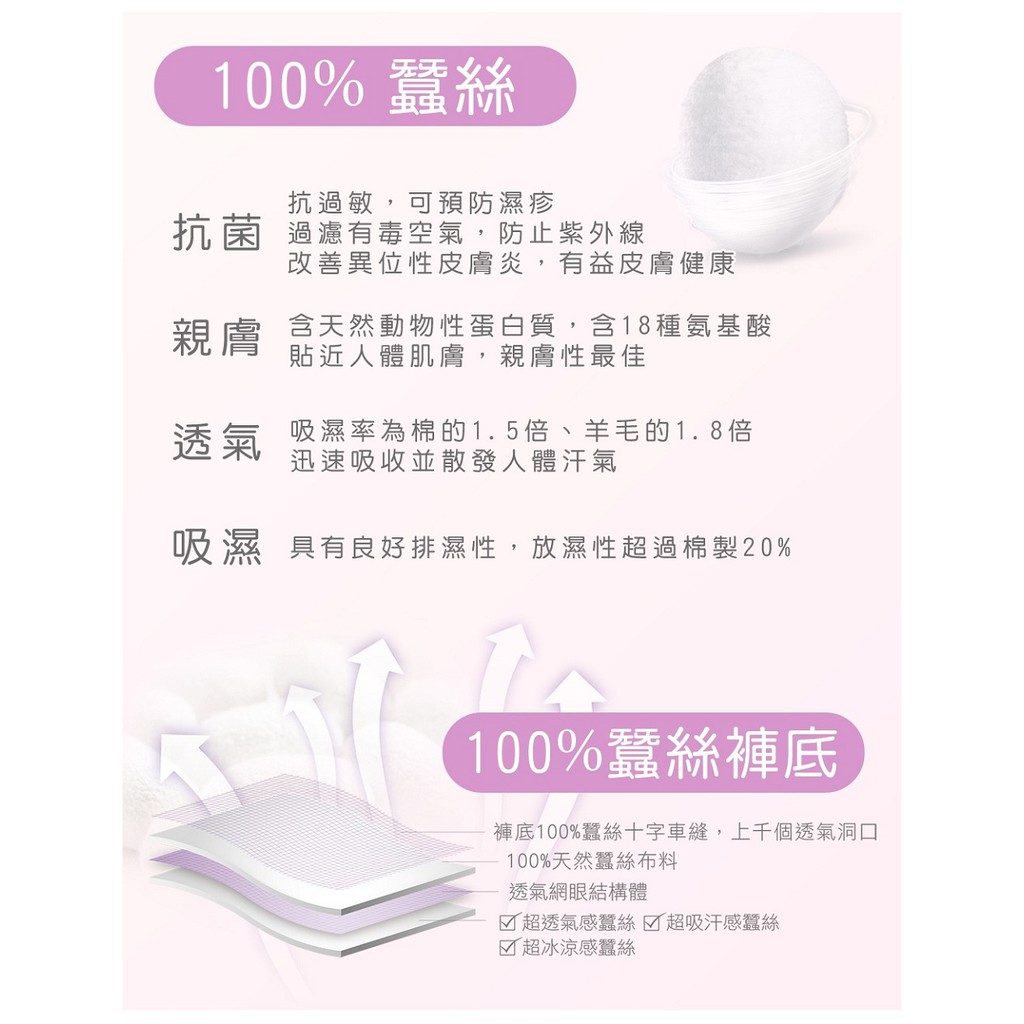【K's凱恩絲】MIT透氣親膚四角平口專利蠶絲內褲-紫色, , large