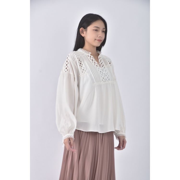 (M) moma質感兩件式白色長袖上衣二手衣, , large