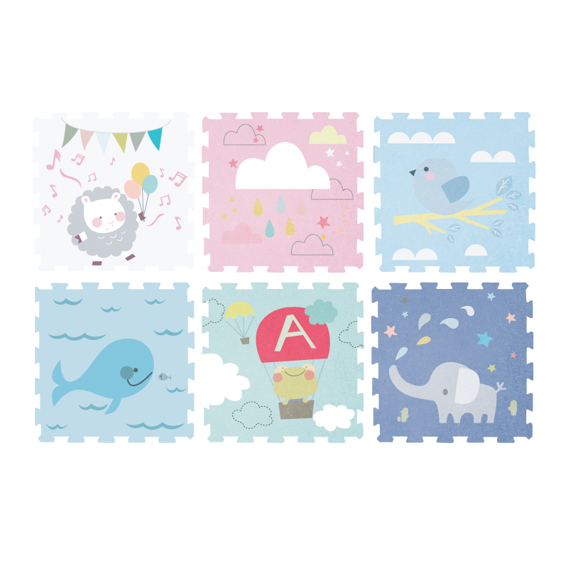 【PMU必美優】PE彩印地墊6入(含邊條), , large