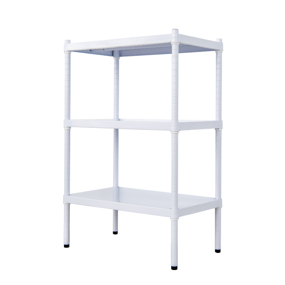 【Y HOUSE】60x35x90cm three-layer hole-free iron plate storage rack rack iron rack - paint white, , large