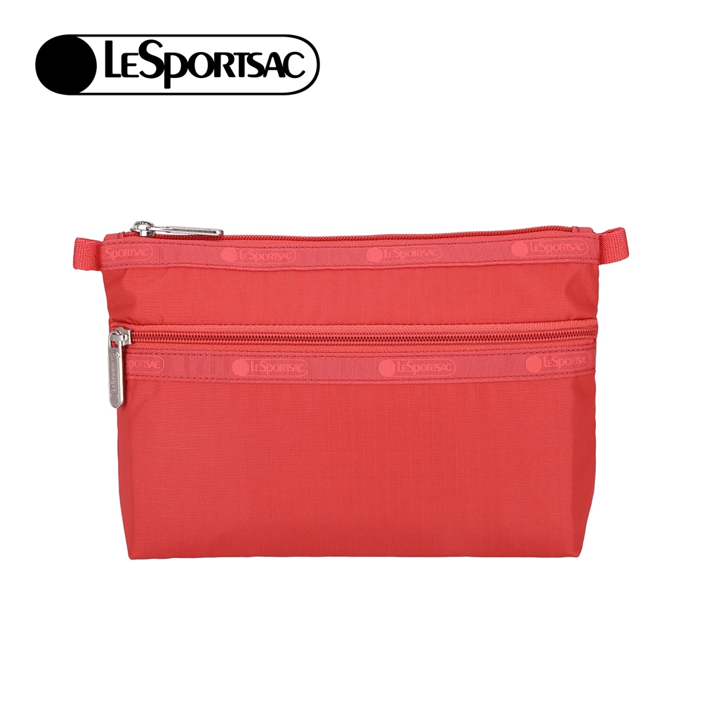 |快速出貨|Lesportsac Cosmetic Clutch 雙層拉鍊收納化妝包/ 玫瑰紅, , large