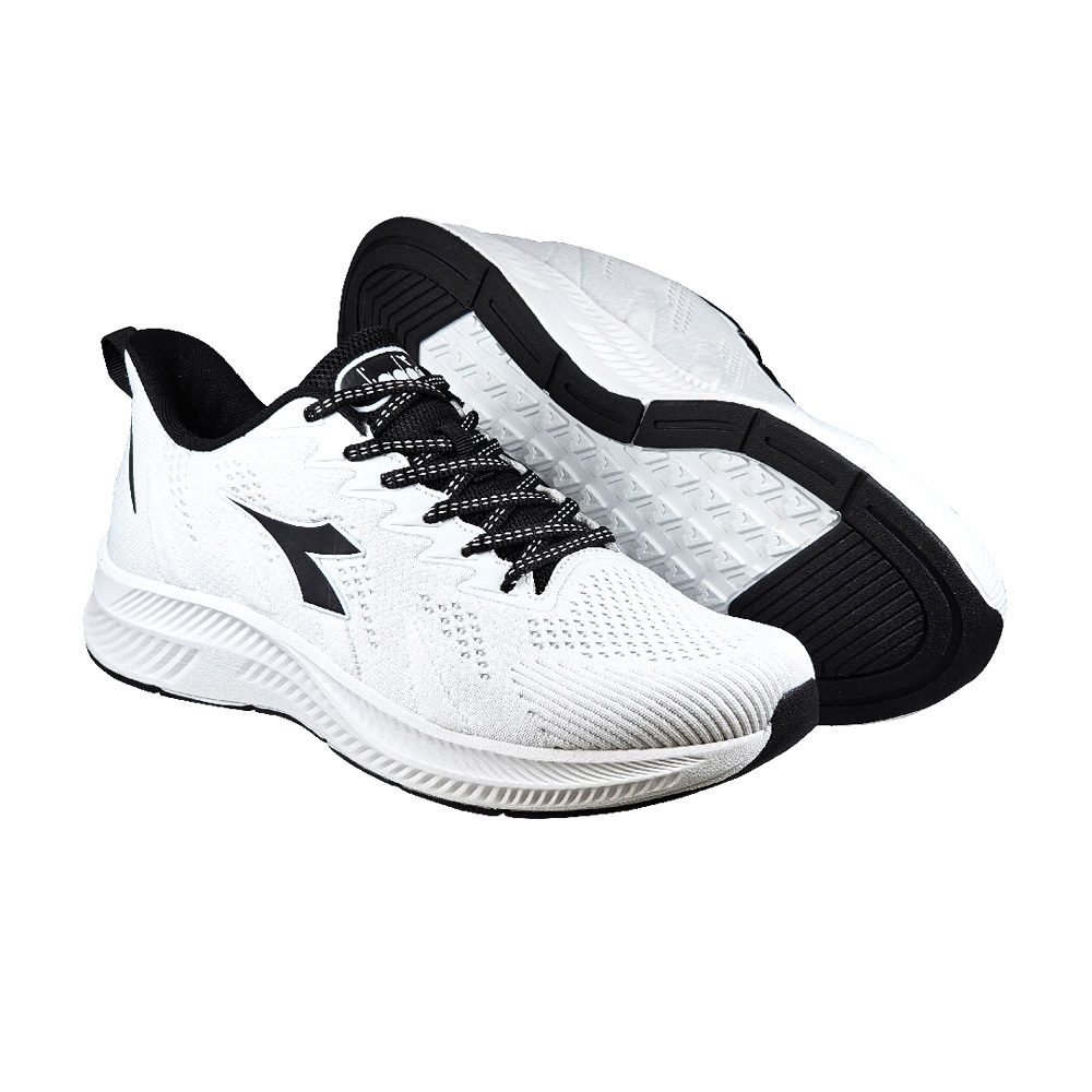 DIADORA迪亞多那 戰狼專業慢跑鞋 男運動鞋 男鞋 寬楦 透氣 耐用 反光 吸震 減壓 輕量 氣墊乳膠鞋墊 白黑 黑, , large