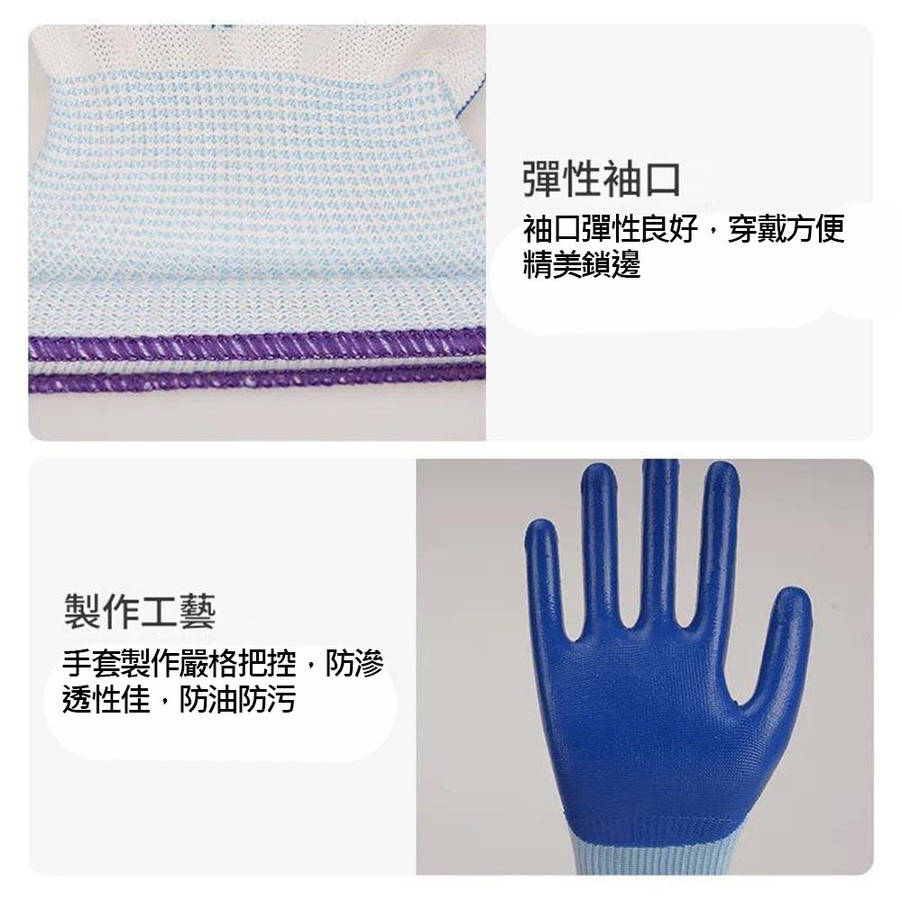 Work gloves, black/double, , large