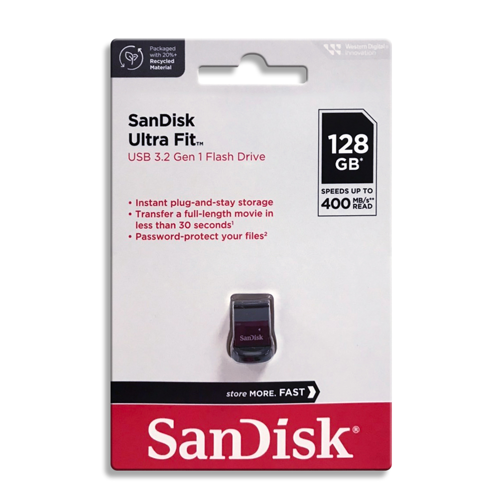 【SanDisk】CZ430 Ultra Fit 128G USB 3.2 典雅黑 隨身碟 速度 400 MB/s, , large