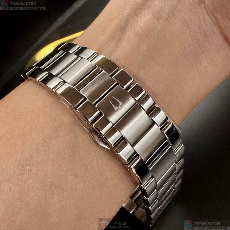 [星晴錶業]BULOVA手錶,44mm,BU00006黑色錶面銀錶殼銀色精鋼錶帶款, , large