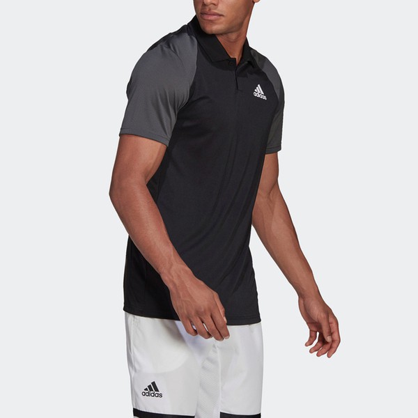 Adidas Club Polo 男 短袖 網球 比賽 運動 休閒 舒適 吸濕 排汗 黑灰 [GL5437], , large