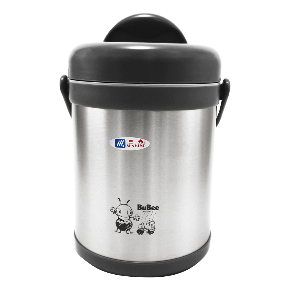 源味二層高真空304不鏽鋼提鍋-2.0L-莫蘭迪灰-1入, , large