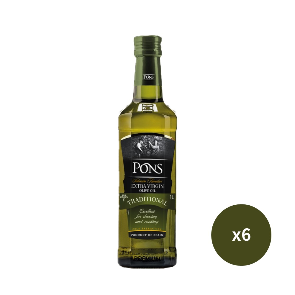 【聯馥】龐世特級冷壓橄欖油1L X6瓶/箱, , large