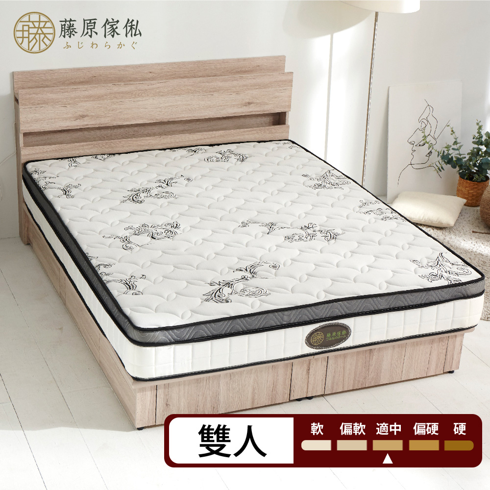 台灣製【藤原傢俬】竹炭紗防螨抗菌蜂巢式獨立筒床墊3H-4-軟硬適中