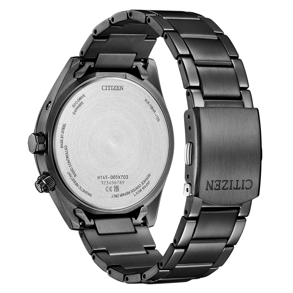 CITIZEN 星辰 光動能電波萬年曆手錶 CB0275-83E, , large
