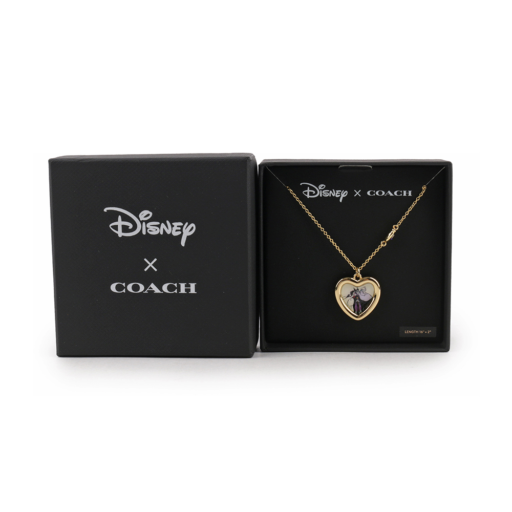 COACH Disney x Coach 反派圖案愛心綴飾項鍊/金色, , large