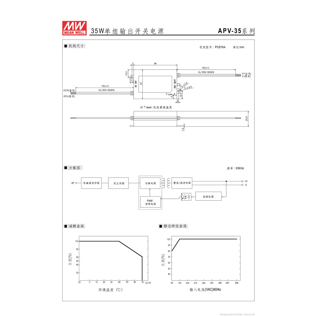 明緯 35W單組輸出LED光源電源(APV-35-12), , large