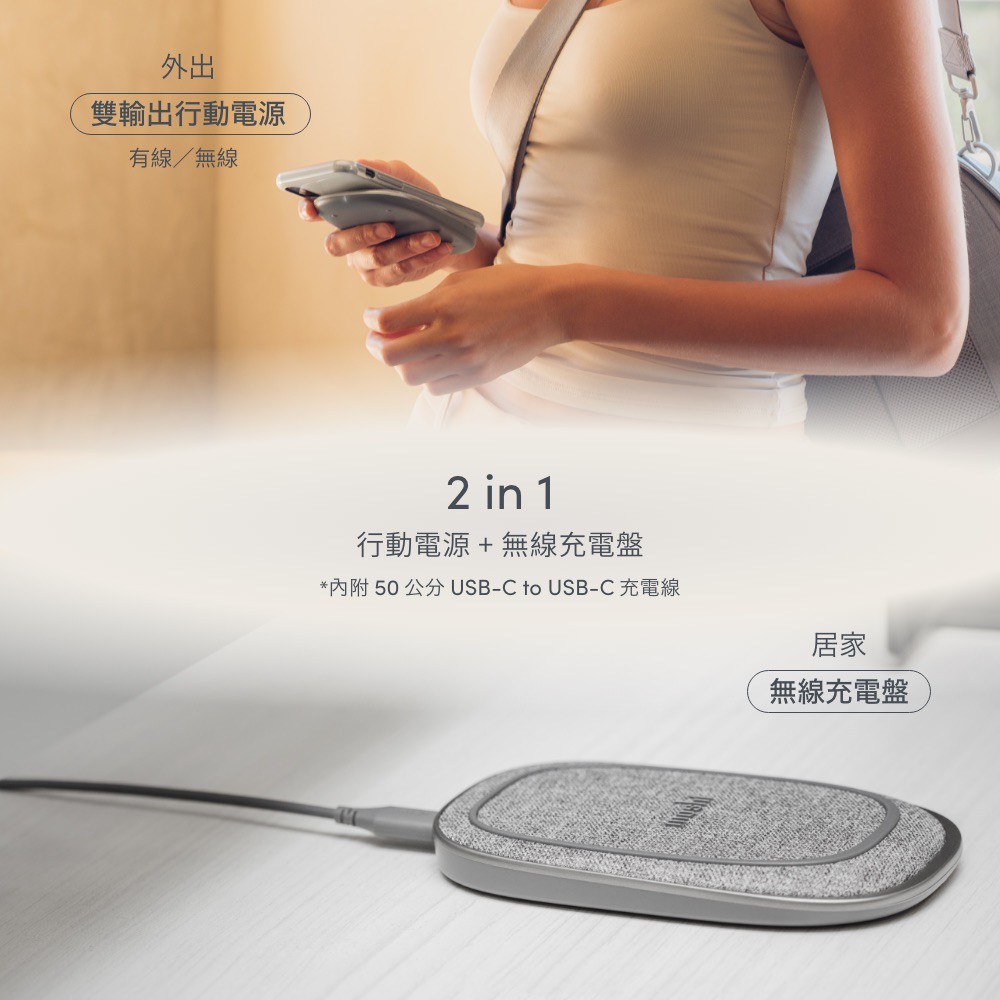 Moshi Porto Q 5K (EPP)無線充電行動電源 可充 AirPods / AirPods Pro-北歐灰, , large