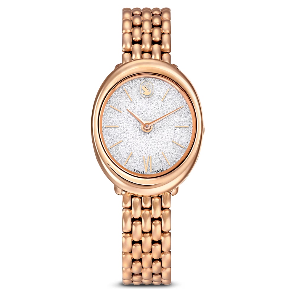 SWAROVSKI 施華洛世奇 Imber 璀璨水晶橢圓形手錶 女錶-玫瑰金/37 x 30mm(5717532), , large