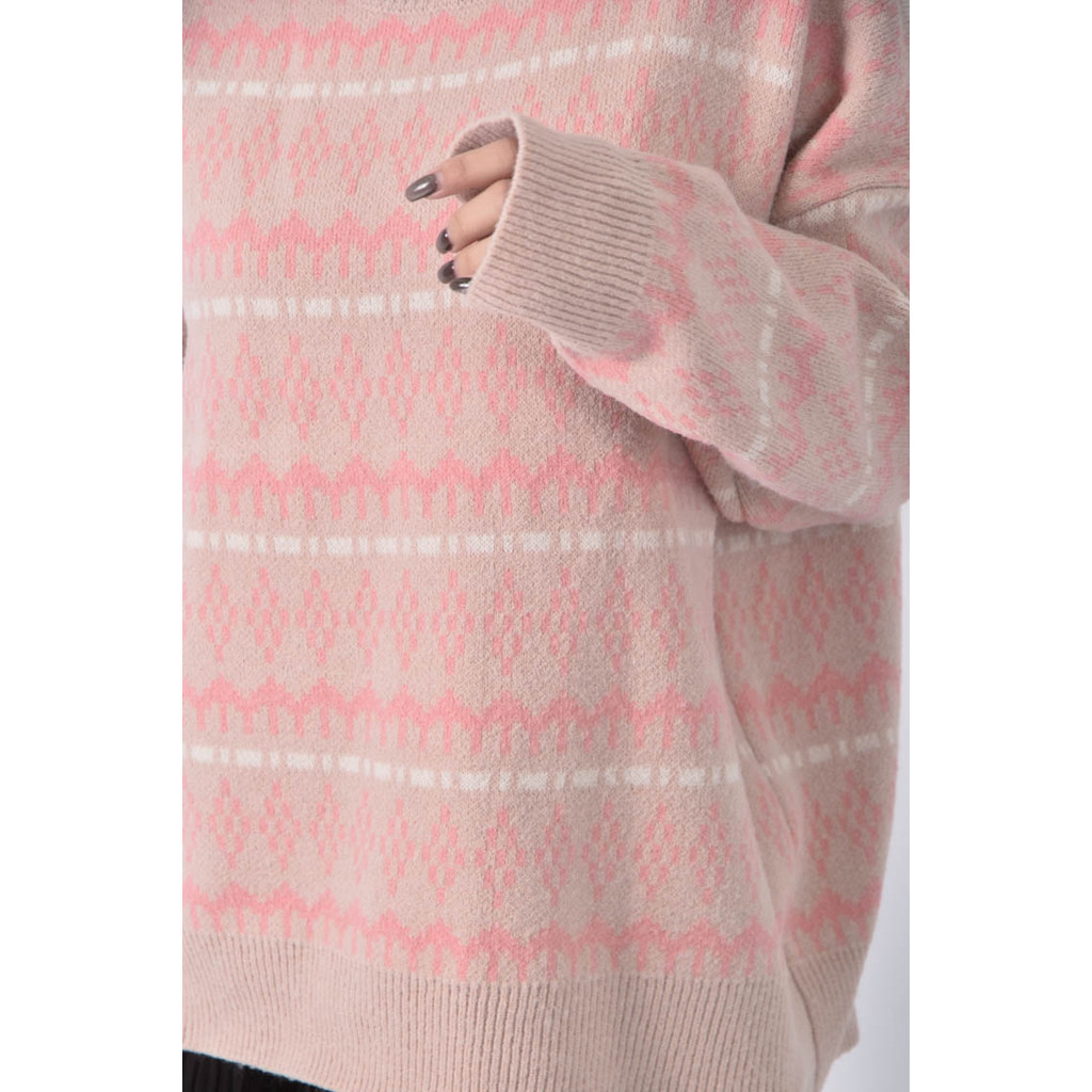 (XL) elfin滿版粉色長袖上衣二手衣, , large
