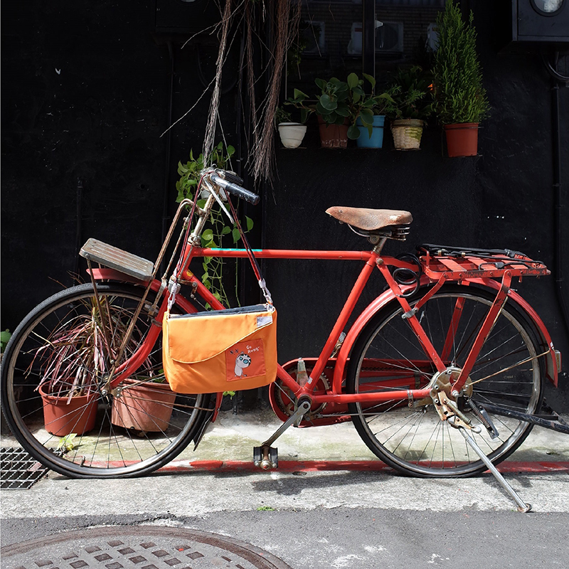 Eco-friendly Crossbody bag & tote bag Two-in-one, Reversible yoyo bag (Tangerine), , large