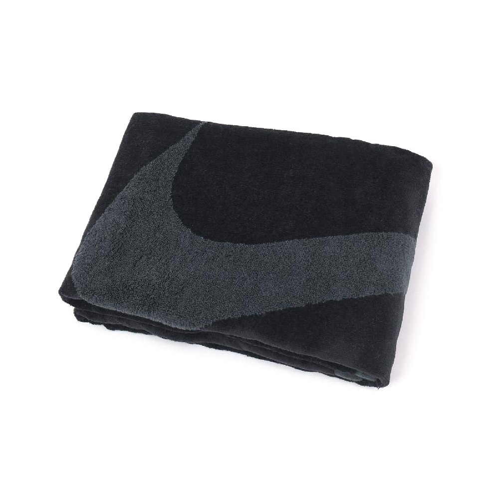 NIKE 運動毛巾 80x35cm 紙盒裝 登山 居家 健身 訓練 慢跑 游泳 籃球 戶外 運動 純棉 吸水佳 柔軟 黑, , large