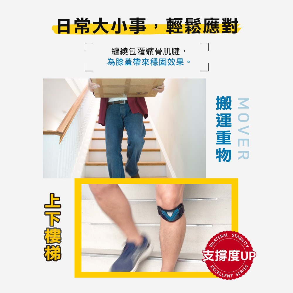 【BODYVINE巴迪蔓】簡捷型髕骨穩固束帶-1只(髕骨帶、加大凝膠墊片、分散肌腱張力、SP-15106), , large
