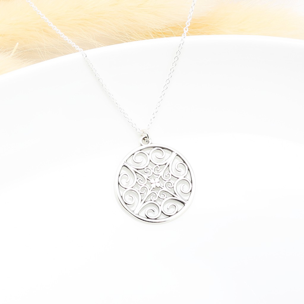 【Angel & Me】Song of Clover Filigree s925 sterling silver necklace birthday gift, , large