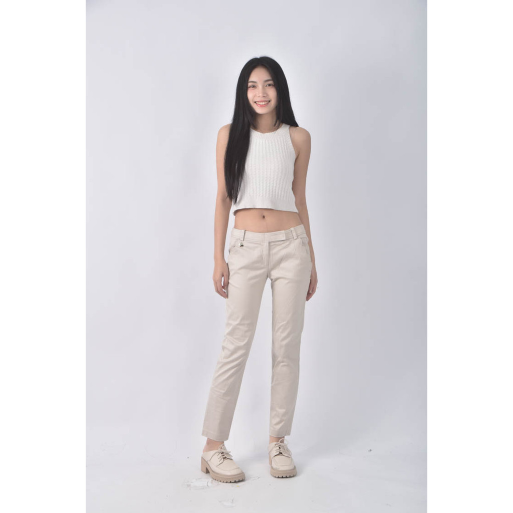 (L) knights bridge寬鬆杏色長褲二手衣, , large