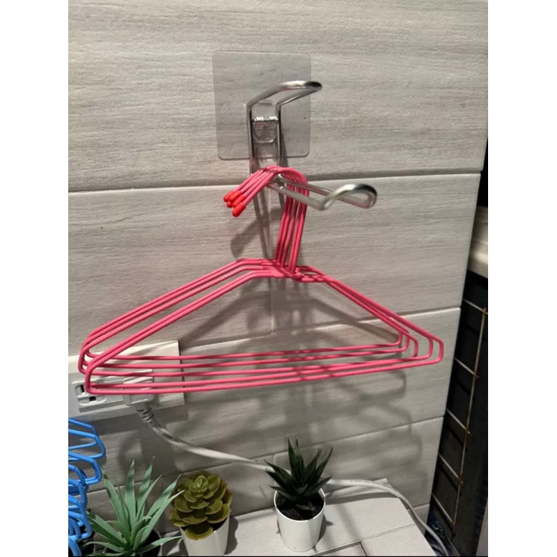 [熊好貼國際]衣夾兼掛衣架 (一體成型 304不鏽鋼) 凹凸.紋路牆面可貼(超黏貼)平滑面（重複貼）無痕掛勾掛鈎, , large