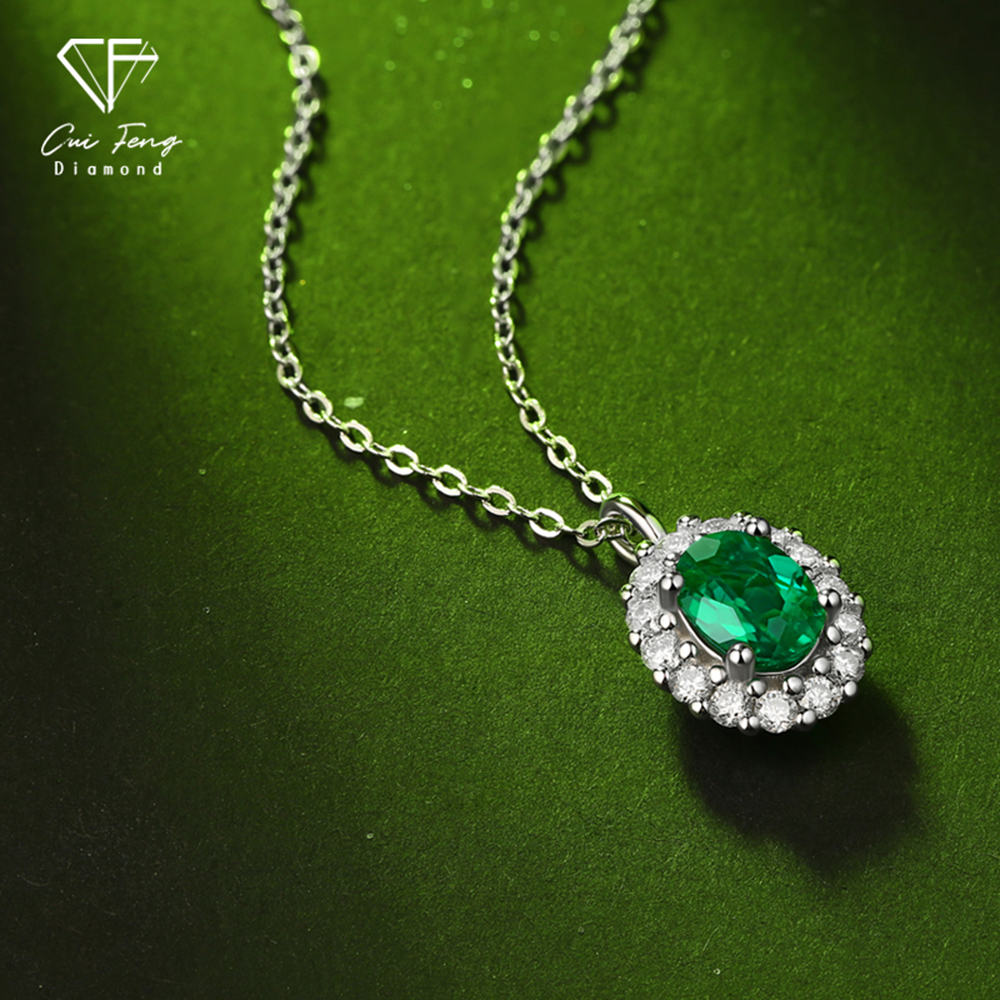 【CF鑽飾】項鍊 培育祖母綠《清漣》1.5克拉 哥倫比亞祖母綠, , large