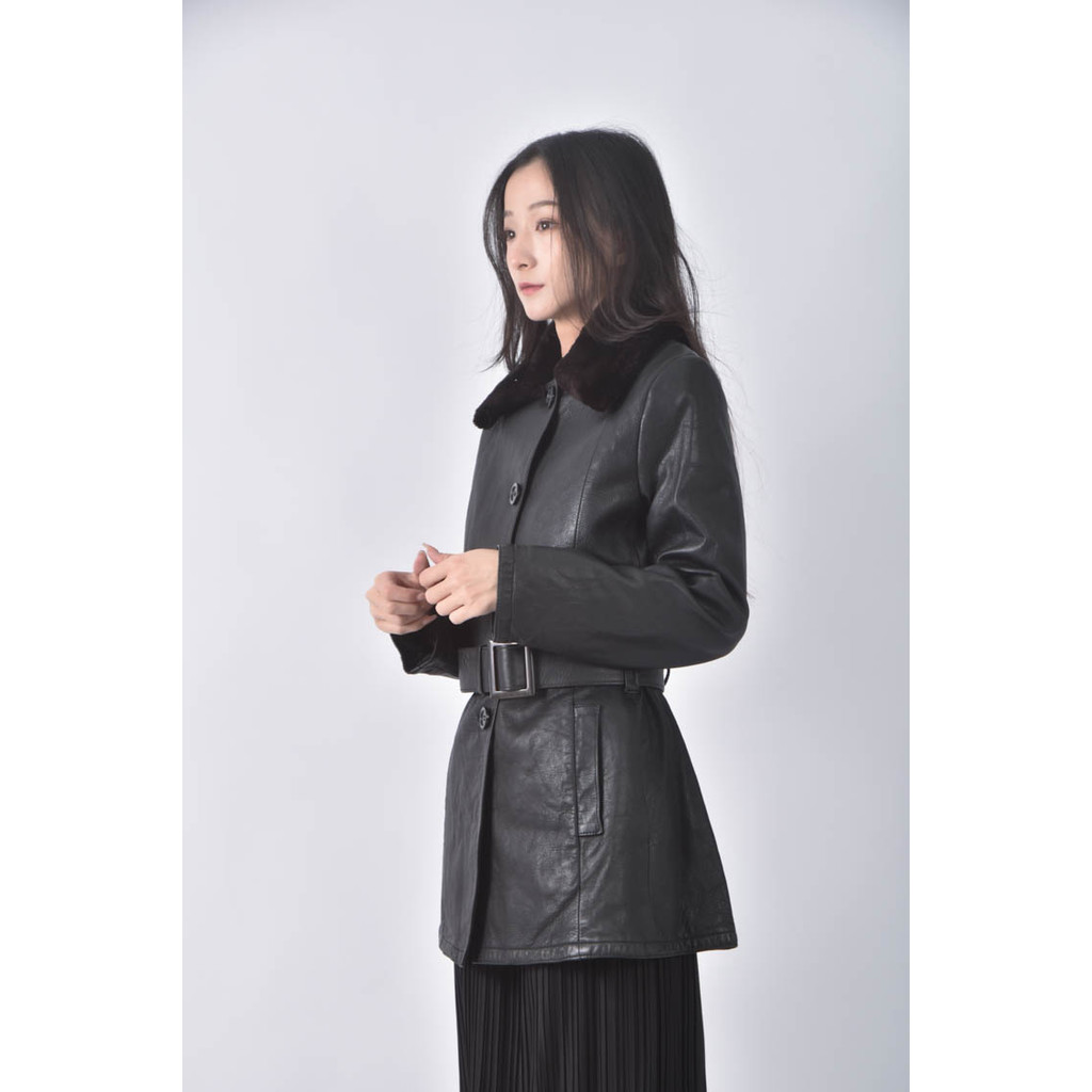 (S) santacroce皮革黑色外套二手衣, , large