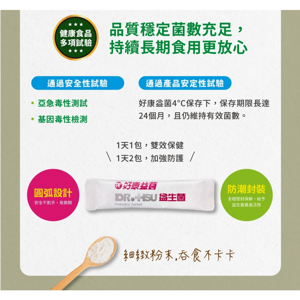 【DR.HSU】好康益生菌  健康食品雙效認證 輔助調整過敏體質功能 胃腸功能改善 30包/盒, , large