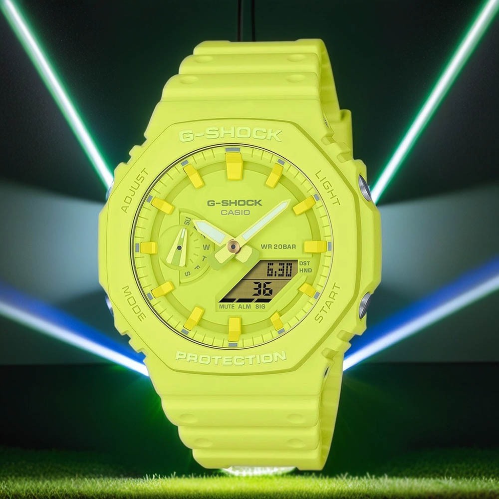 CASIO 卡西歐 G-SHOCK 單色美學 八角 雙顯手錶 GA-2100-9A9, , large