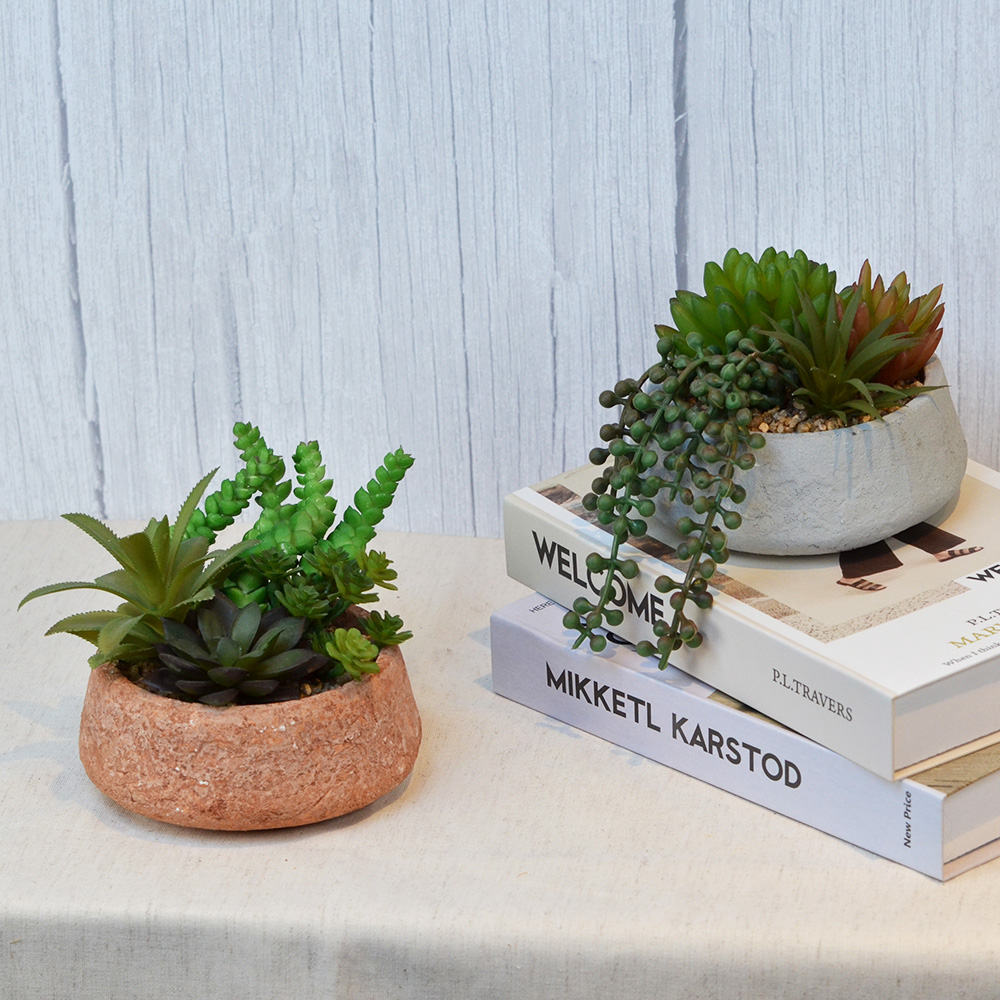 【YU Living】人造多肉植物陶瓷盆栽 仿真植物盆栽 4吋, , large