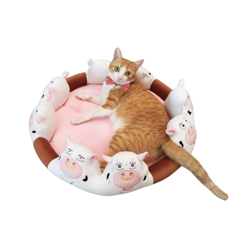 Pet bed with cute animal theme, , large