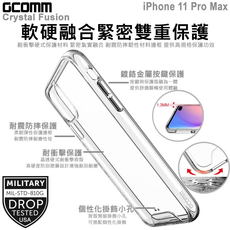 GCOMM iPhone 11 Pro Max 晶透軍規防摔殼 Crystal Fusion, , large