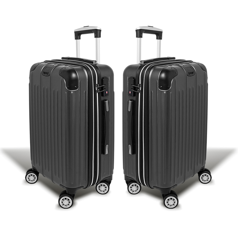 【Alldma鷗德馬】24吋繽紛玩色拉鏈行李箱S3-鋼鐵灰(贈B2束帶), , large