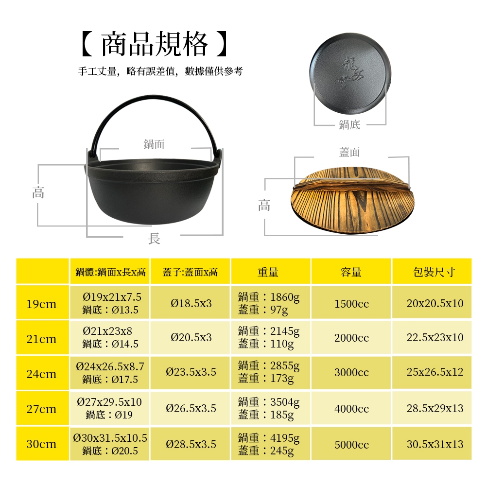 PERFECT 理想牌 龍文堂鑄鐵鍋鐵鍋湯鍋可吊掛附蓋 21cm（2L）-Leidea樂德兒, , large