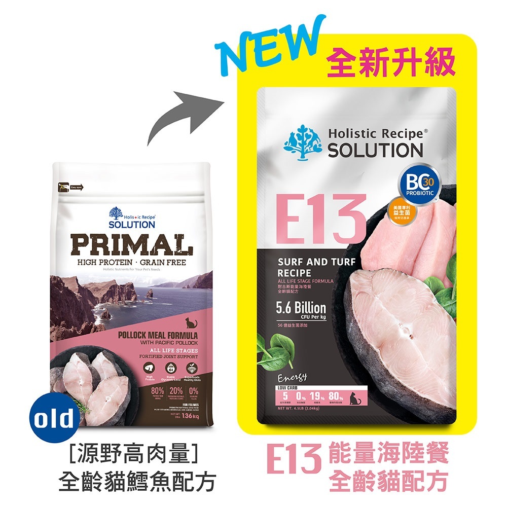 【耐吉斯】E13 能量海陸餐 無穀全齡貓配方(貓飼料 貓糧 貓食)10LB(4.54KG), , large
