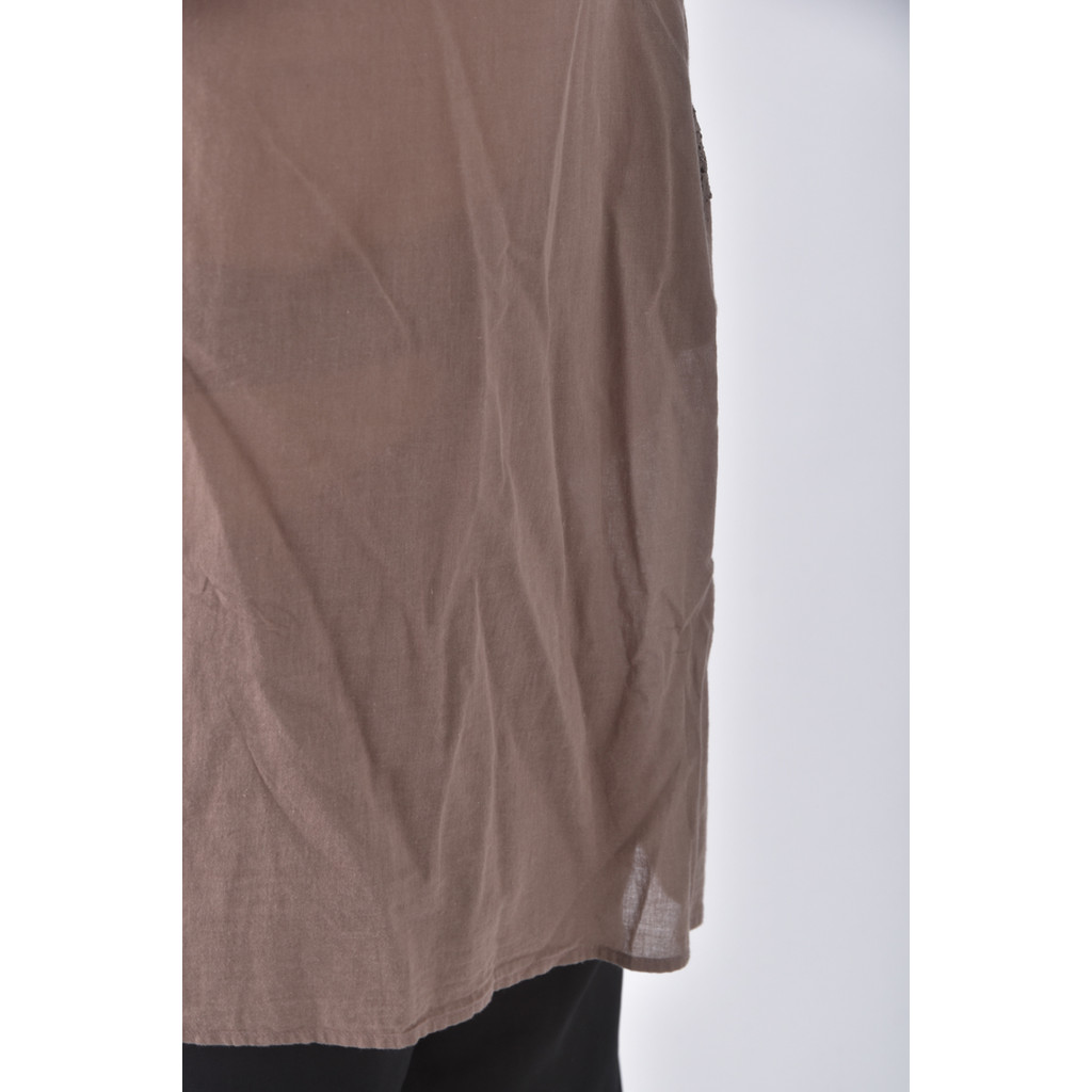 (M) le polka棉質純棉棕色長袖上衣二手衣, , large