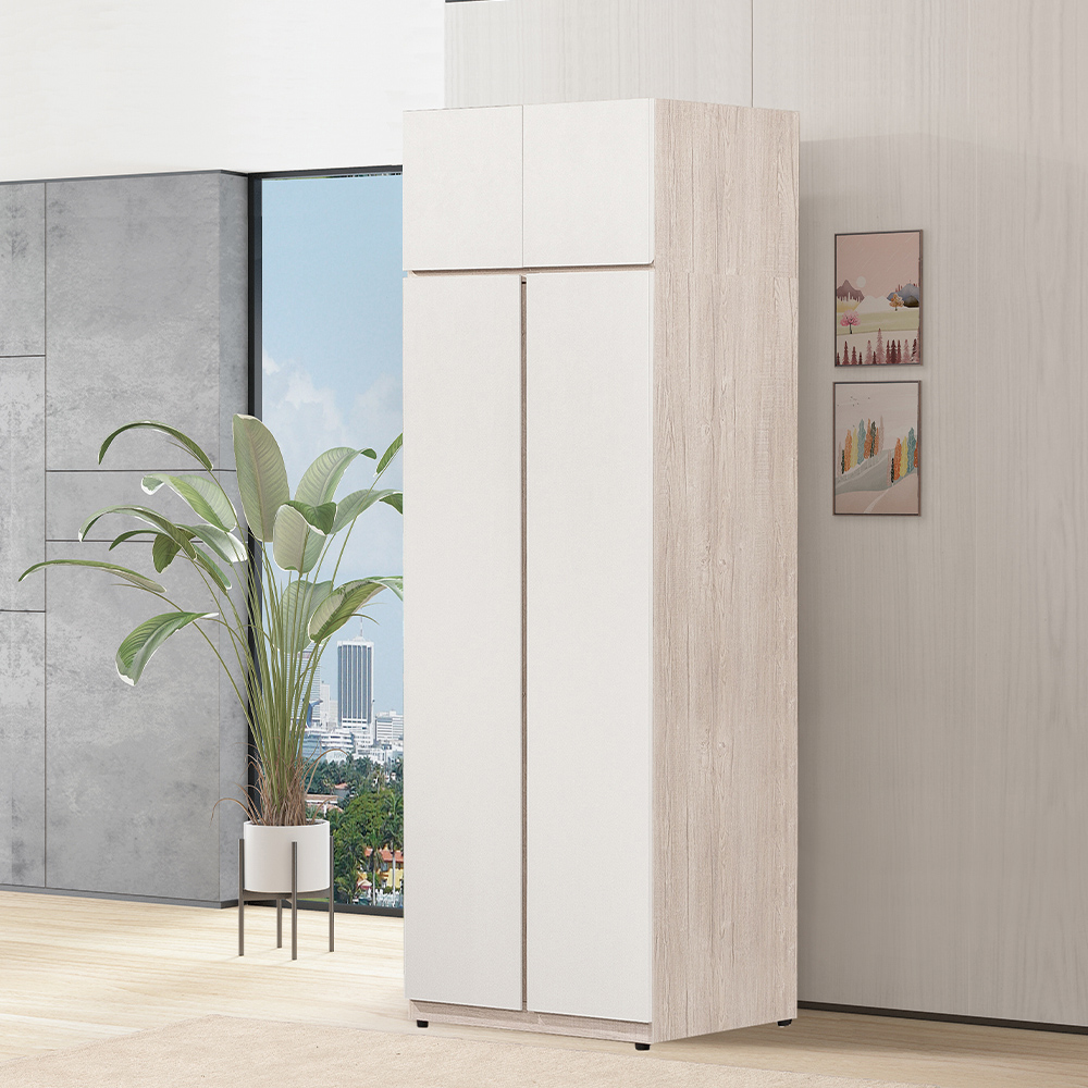 【唯熙傢俱】紀薇橡木雙色2.6x8尺雙吊衣櫃, , large