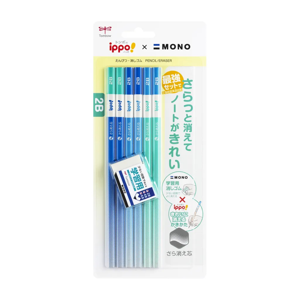 蜻蜓TOMBOW ippo X MONO 2B兒童六角鉛筆組藍, , large